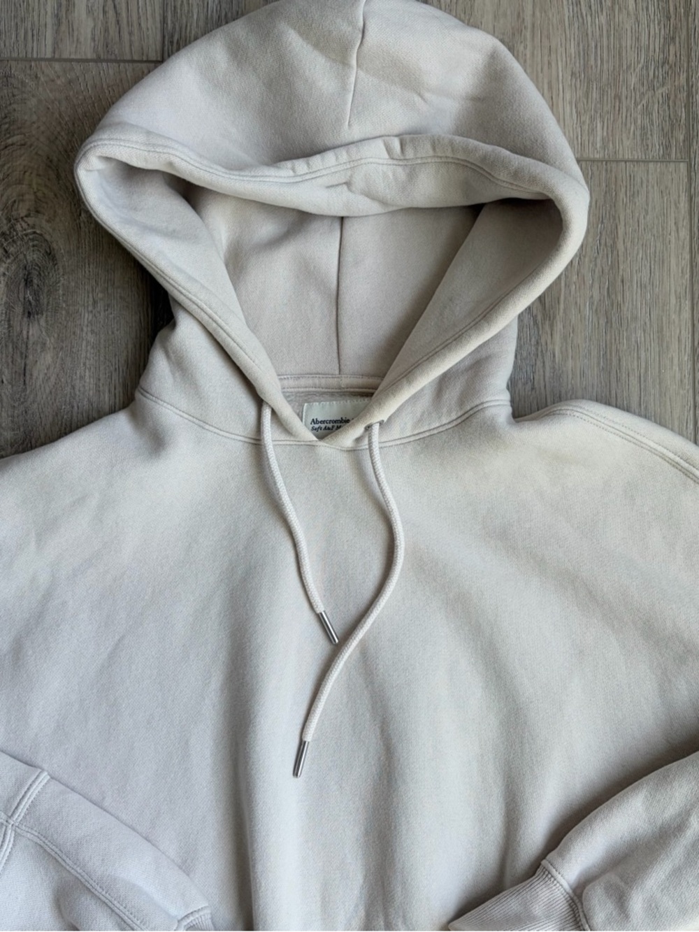 Abercrombie Cropped Cream Hoodie - Picture 4 of 4